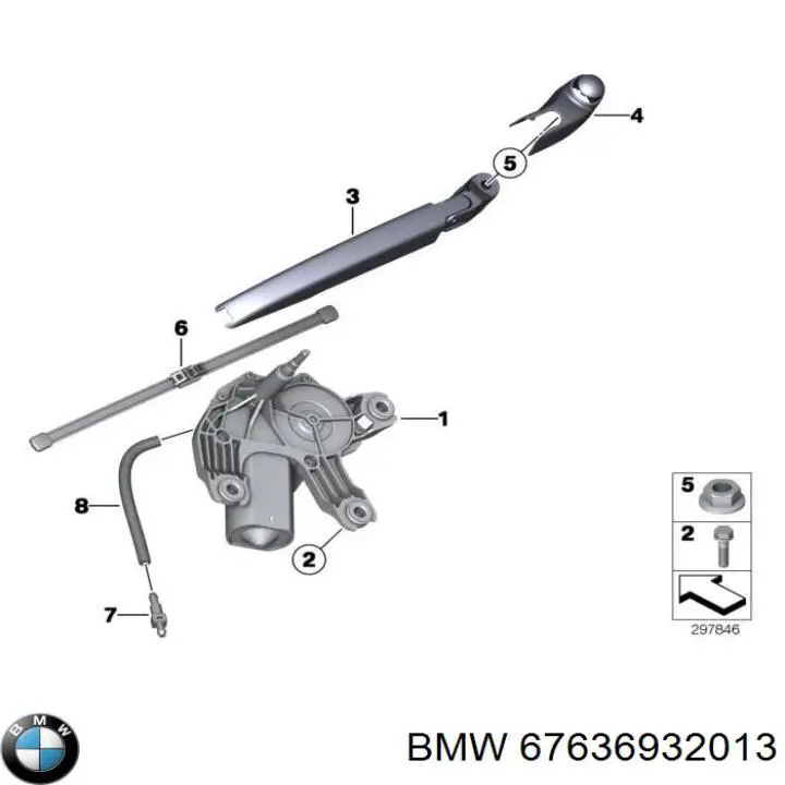 Motor de limpador pára-brisas de vidro traseiro BMW 67636932013 preço, a partir de 71,63 USD