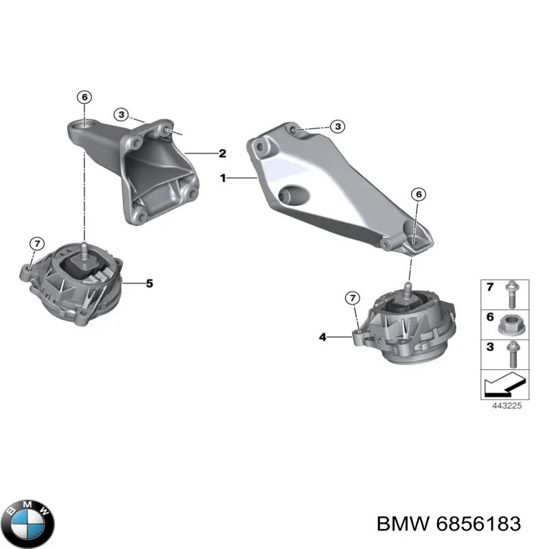 Coxim (suporte) esquerdo de motor BMW 6856183 preço, a partir de 15,36 USD