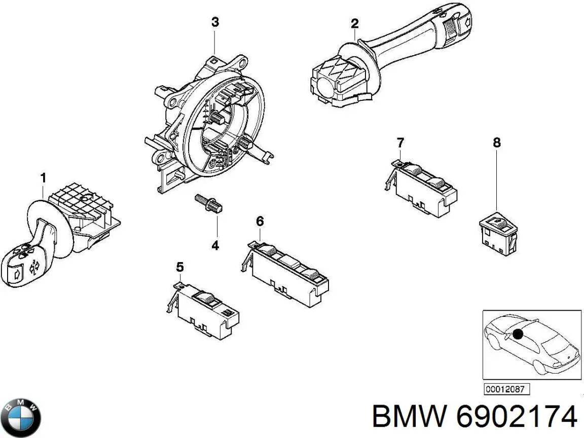 Compre 61316902174 BMW Unidade de botões traseira direita de controlo de elevador de vidro