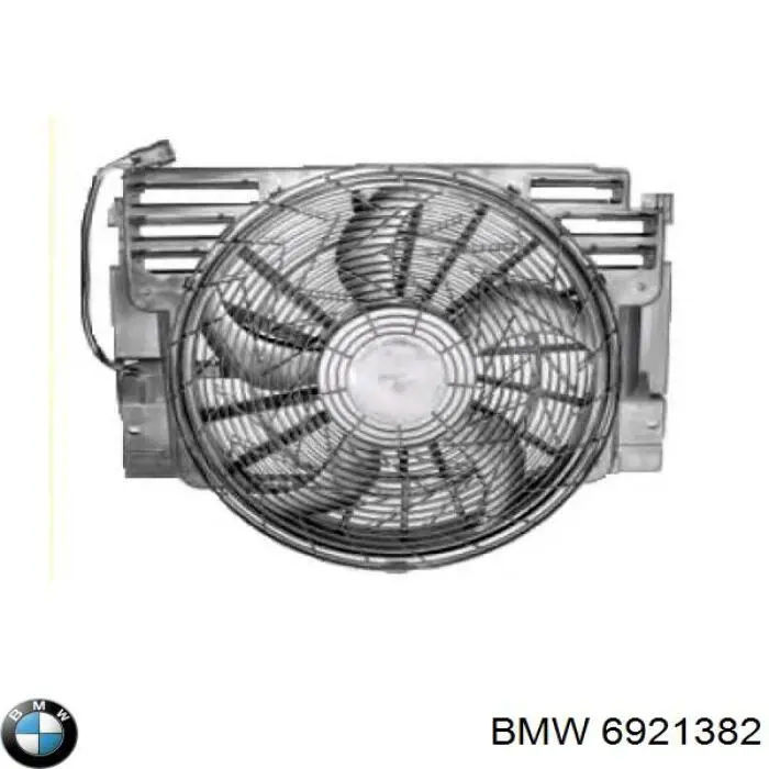 6921382 BMW Difusor do radiador de aparelho de ar condicionado, montado com roda de aletas e o motor