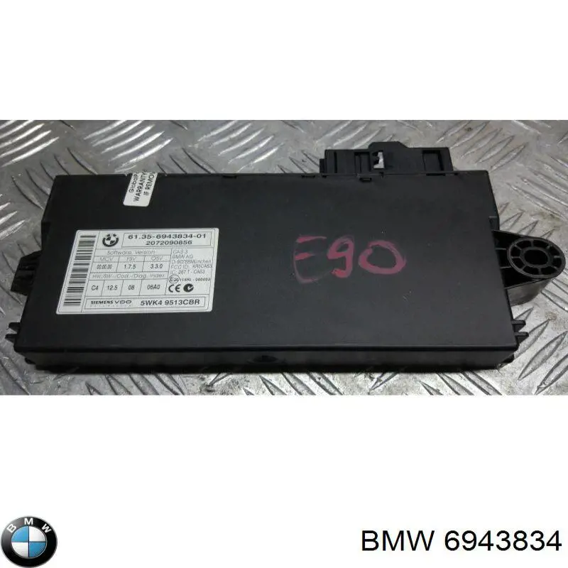 6943834 BMW Módulo de direção (Centralina eletrônica) de imobilizador
