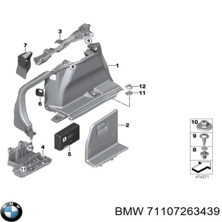 71107263439 BMW Estojo de primeiros socorros para automóveis