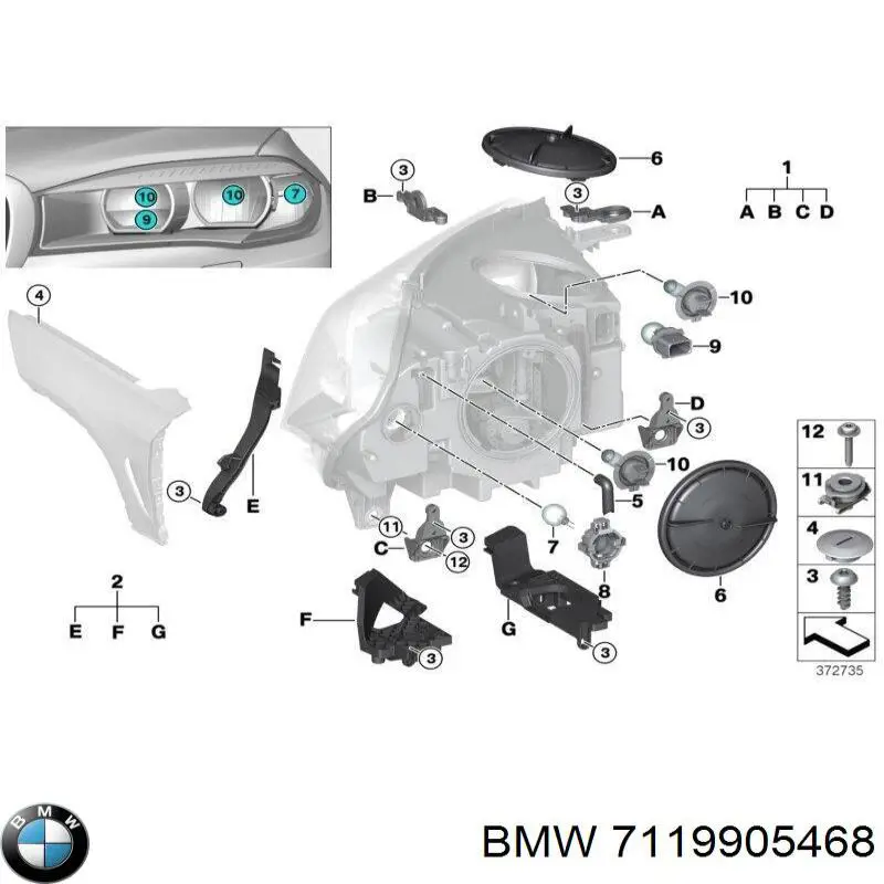 Lâmpada das luzes de posição dianteiras BMW 7119905468 preço, a partir de 2,88 USD