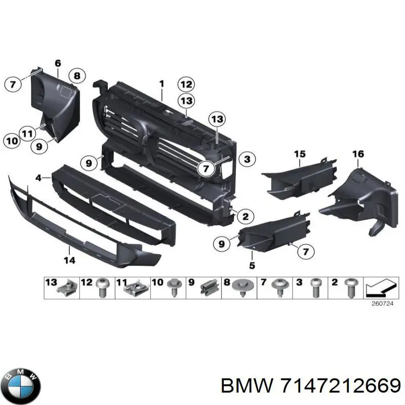 7147212669 BMW Parafuso (porca) de fixação