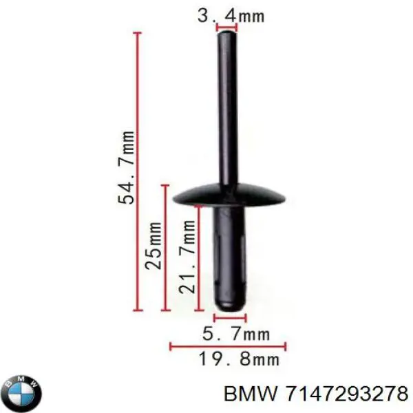 7147293278 BMW Braçadeira de moldura do pára-lama