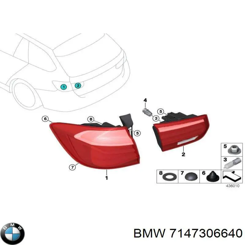 Cápsula (prendedor) de fixação de revestimento da porta BMW 7147306640 preço, a partir de 4,85 USD