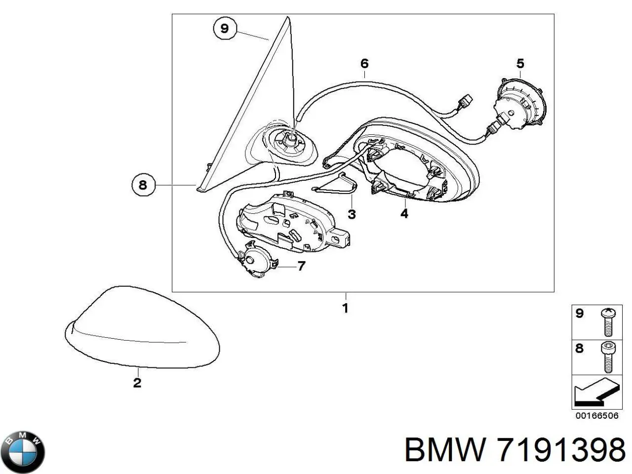 Motor de acionamento do lente do espelho de retrovisão BMW 7191398 preço, a partir de 59,59 USD