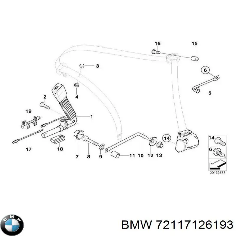72117126193 BMW Correia de segurança dianteira esquerda