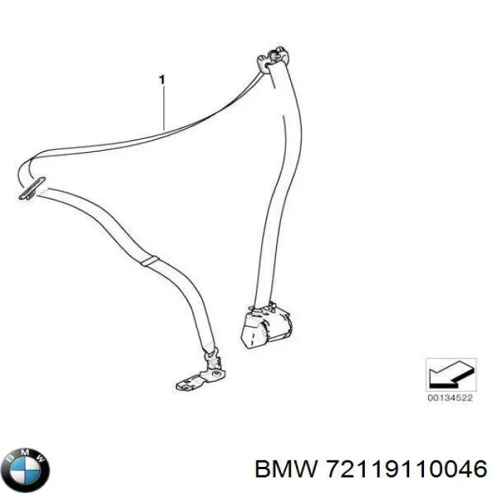 72119110046 BMW Correia de segurança dianteira direita