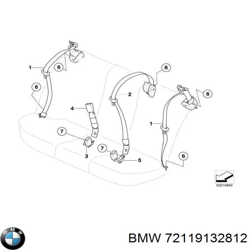Correia de segurança traseira BMW 72119132812 preço, a partir de 69,81 USD