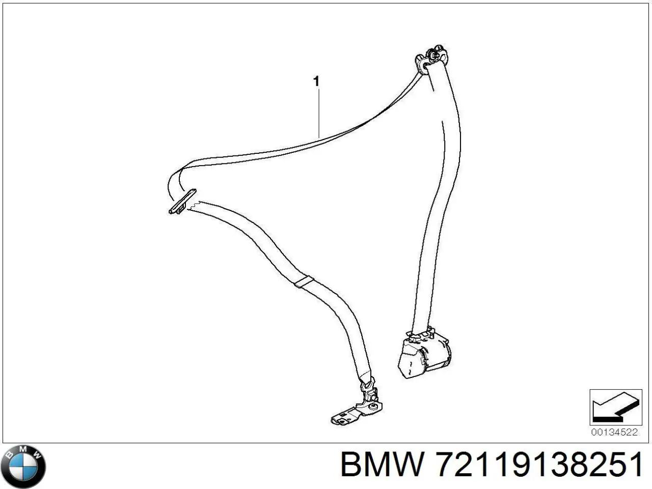 Correia de segurança dianteira esquerda BMW 72119138251 preço, a partir de 64,70 USD