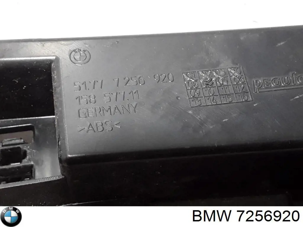 Consola direita de placa sobreposta externa de acesso 7256920 BMW