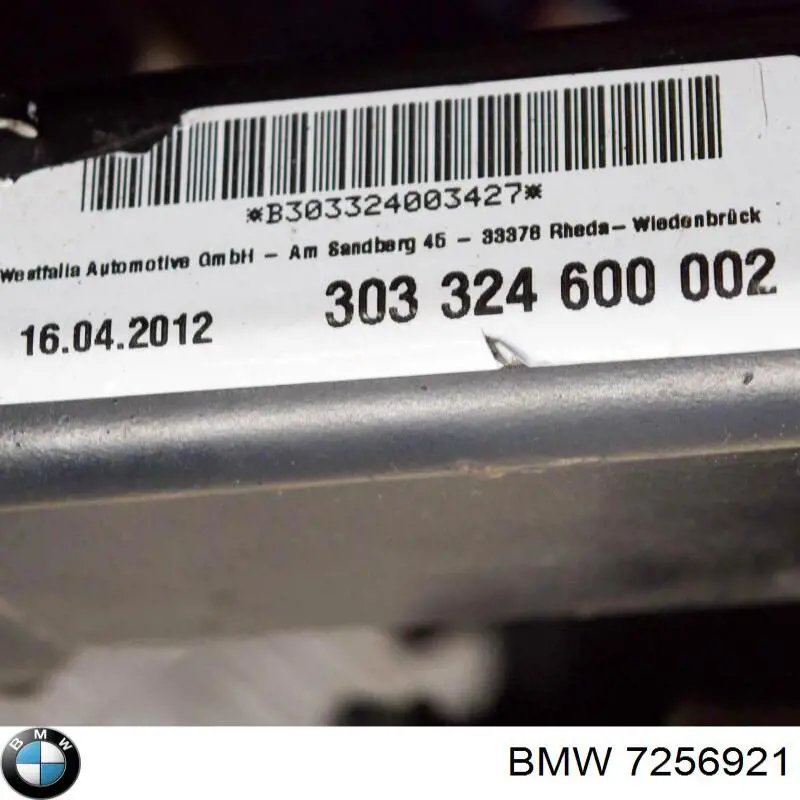 Compre 7256921 BMW Consola central do pára-choque traseiro