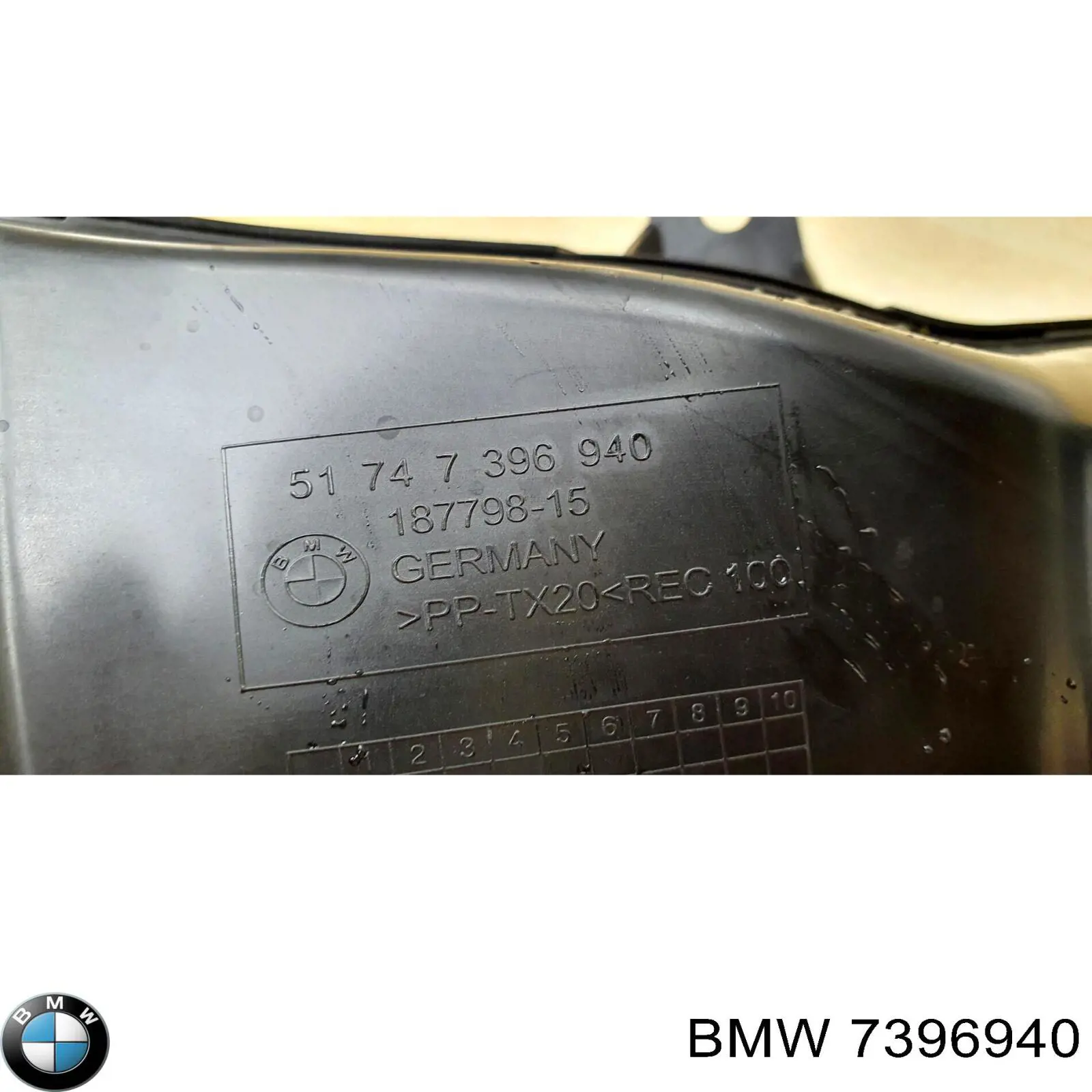 7396940 BMW Conduto de ar do freio de disco direito