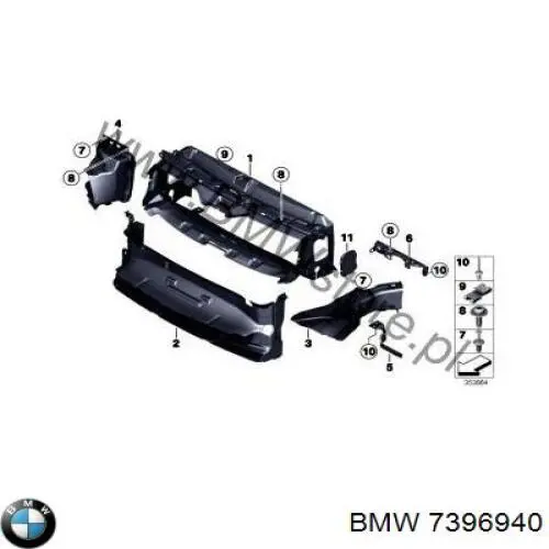 Compre 7396940 BMW Conduto de ar do freio de disco direito