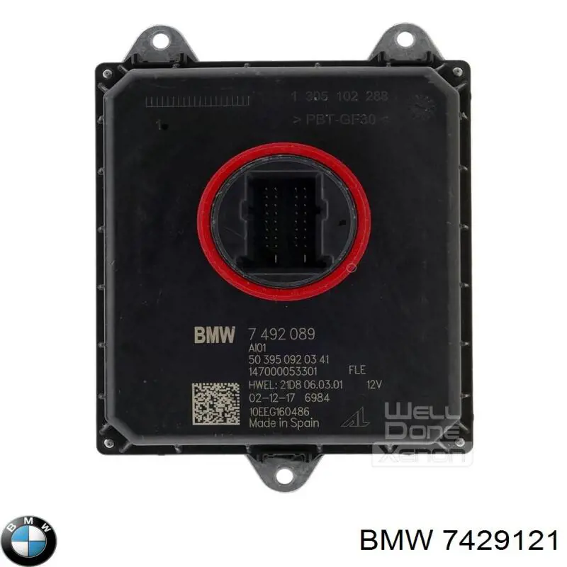 7429121 BMW Módulo de direção (Centralina eletrônica) das luzes