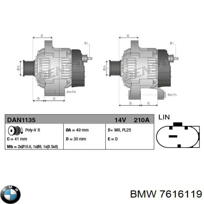 7616119 BMW Gerador