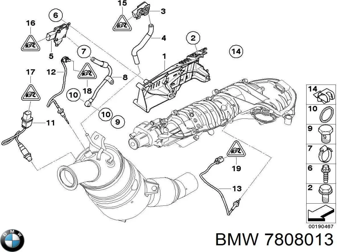 Compre 7808013 BMW Sensor de pressão dos gases de escape