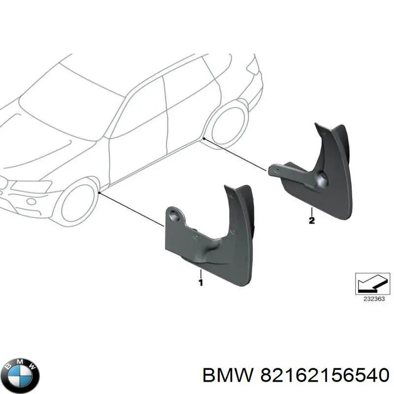 Protetores de lama traseiros, kit para BMW X3  F25
