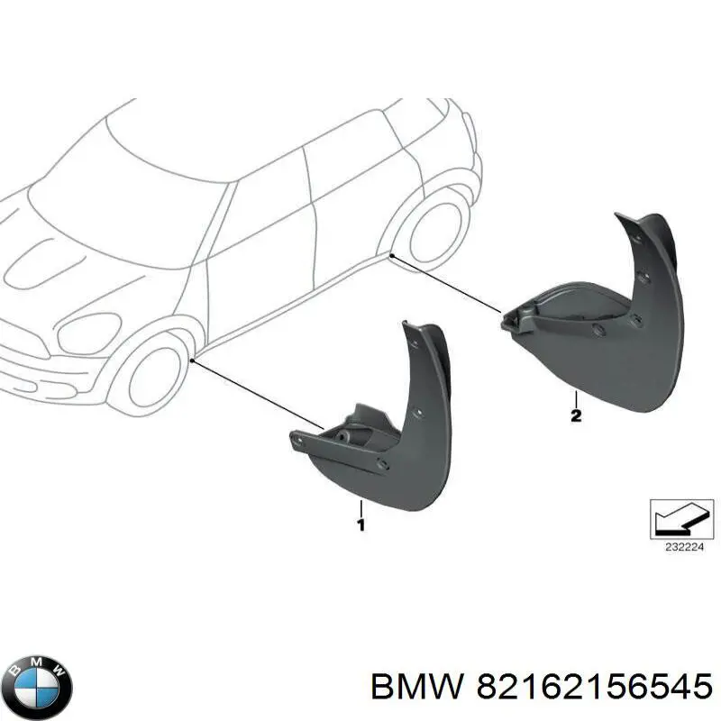 Protetores de lama traseiros, kit para Mini COUNTRYMAN  R60