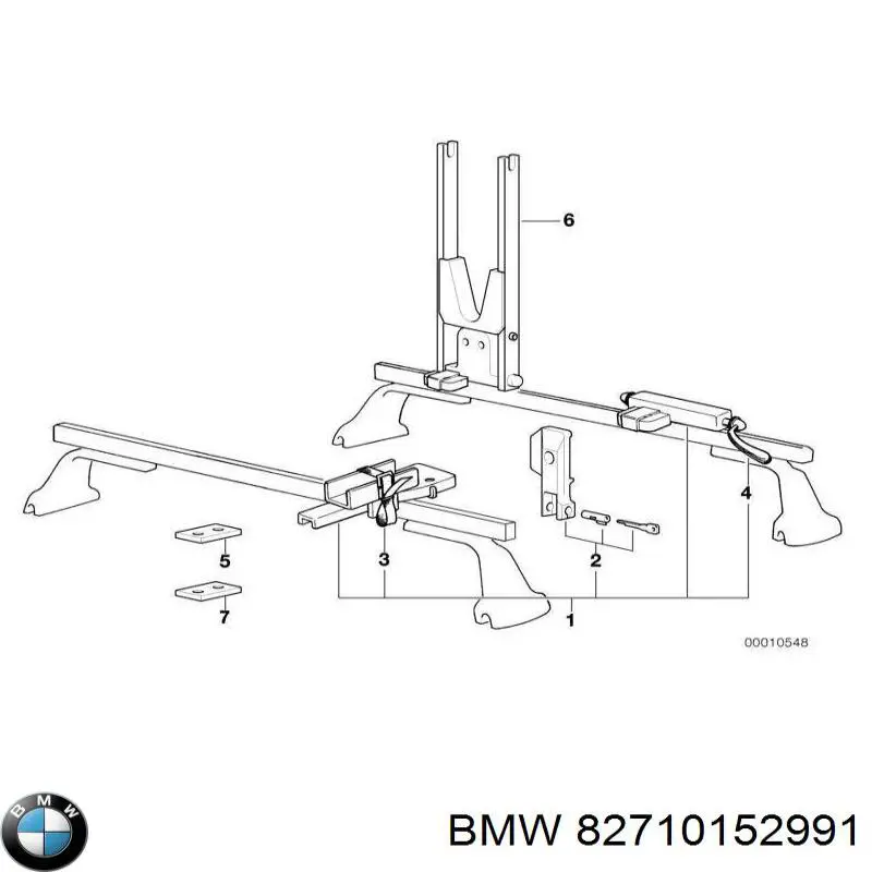 Compre 82710152991 BMW Travessas de porta-malas do teto, kit