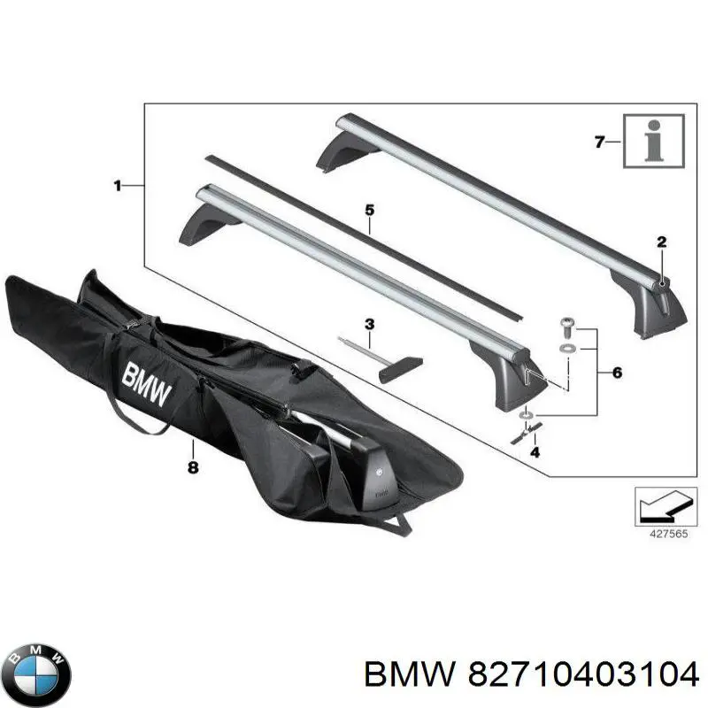 Travessas de porta-malas do teto, kit BMW 82710403104 preço, a partir de 325,16 USD