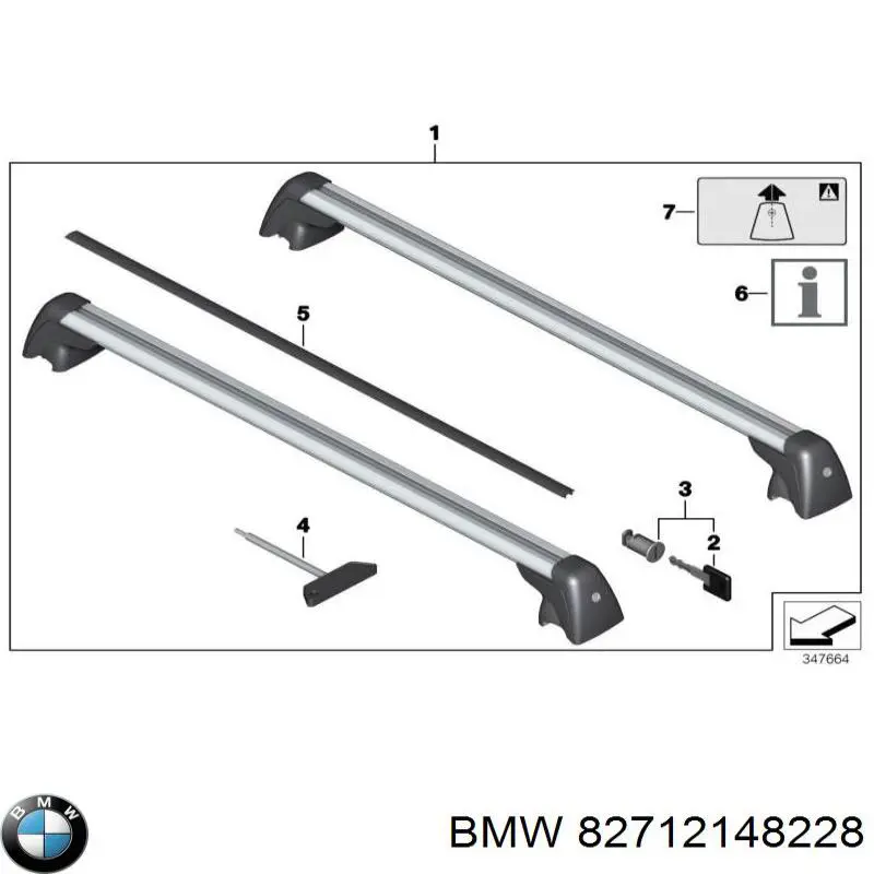 Compre 82712347755 BMW Travessas de porta-malas do teto, kit