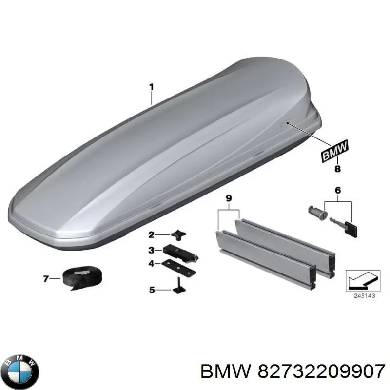 Compre 82732209907 BMW Porta-malas do teto