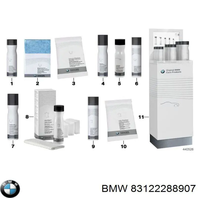 Limpador de revestimento de couro de salão BMW 83122288907