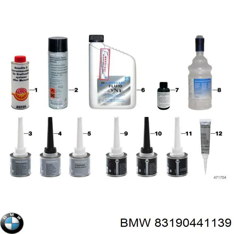 Aditivos do sistema de combustível dos motores diesel 83190441139 BMW