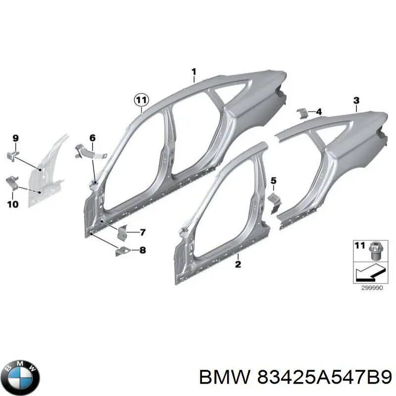 Selante de silicone 83425A547B9 BMW