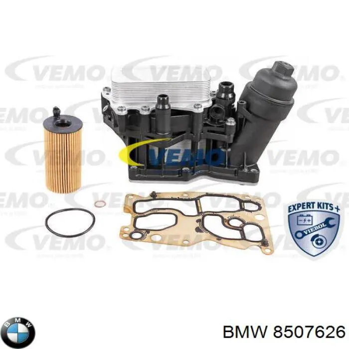 8507626 BMW Radiador de óleo (frigorífico), debaixo de filtro