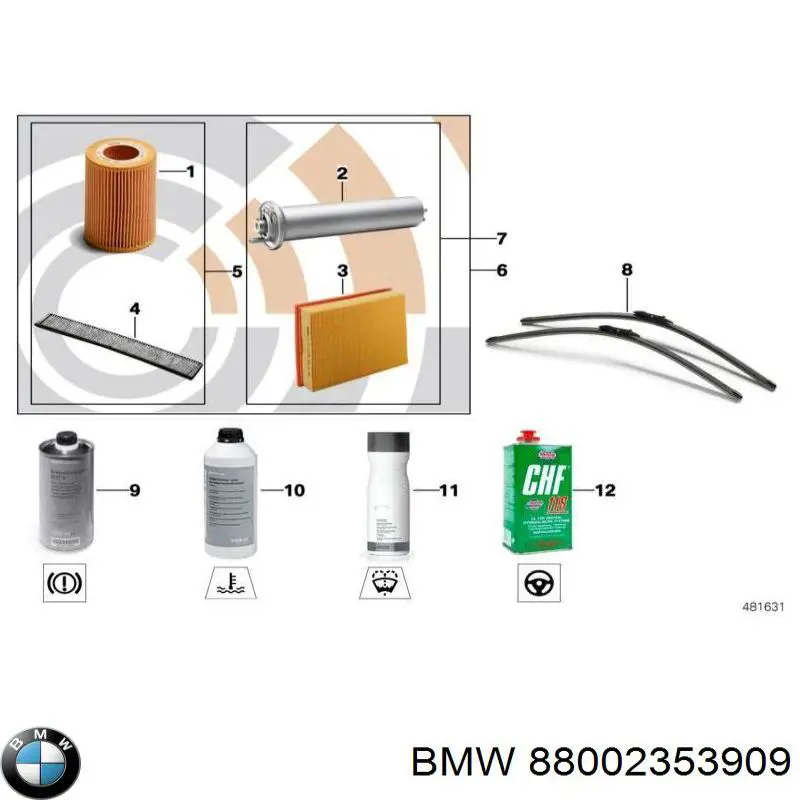 Filtro de óleo BMW 88002353909 preço, a partir de 103,79 USD