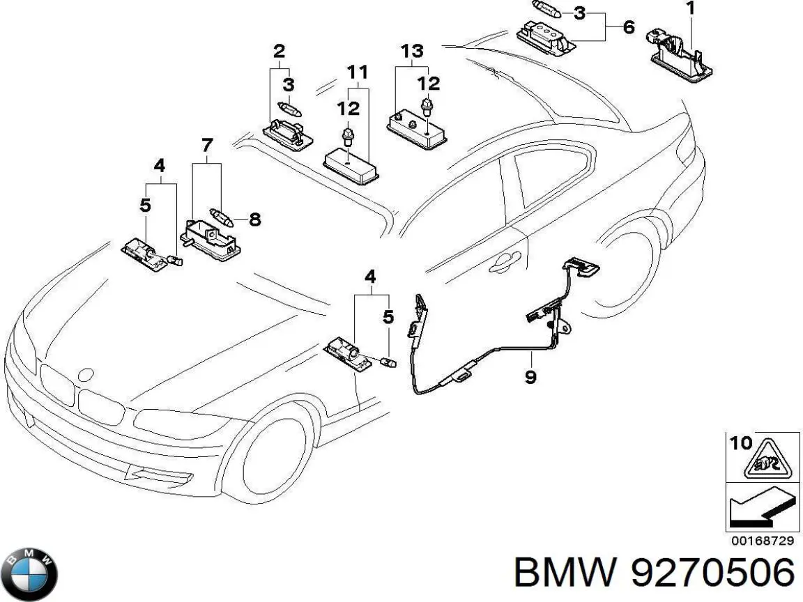 Quebra-luz da luz de fundo da seção de bagagem BMW 9270506 preço, a partir de 42,56 USD