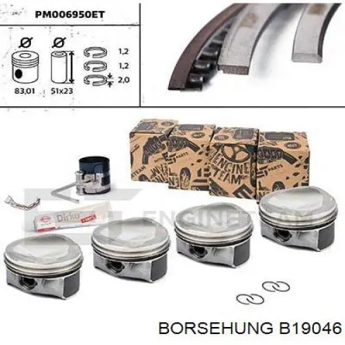 Compre B19046 Borsehung Anéis do pistão para 1 cilindro, STD.