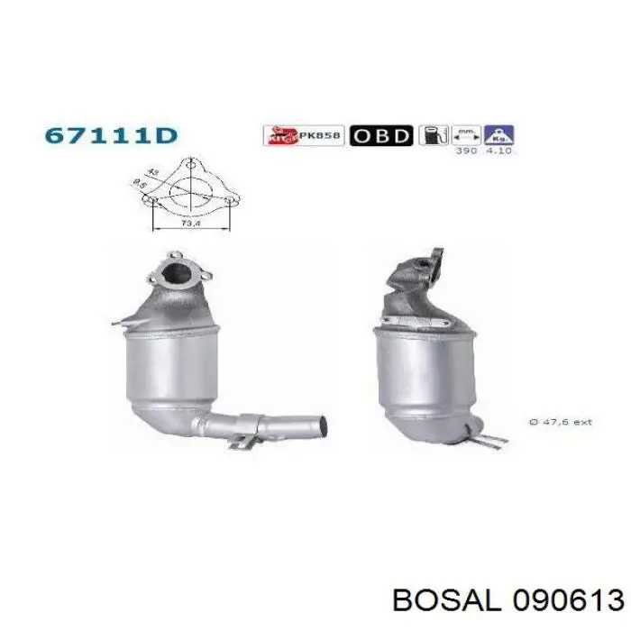 Convertidor - catalisador Bosal 090613 preço, a partir de 257,63 USD