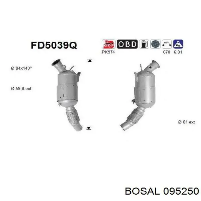 Filtro de partículas do sistema dos gases de escape Kamoka 8010003 preço, a partir de 421,29 USD