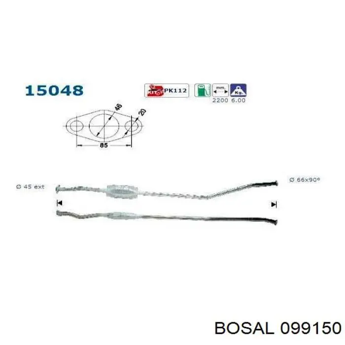 Compre 099150 Bosal Convertidor - catalisador