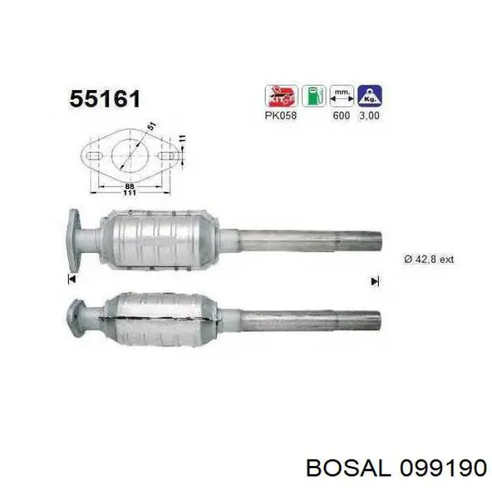 Compre 099190 Bosal Convertidor - catalisador