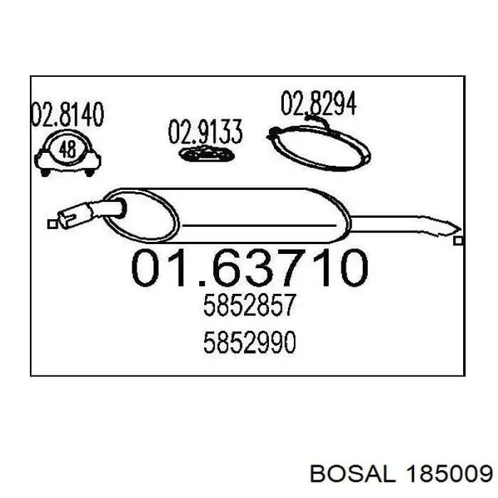 Compre 185009 Bosal Silenciador, parte traseira