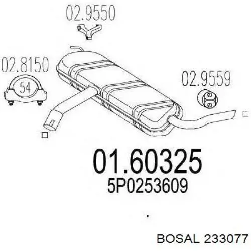 Compre 233077 Bosal Silenciador, parte traseira