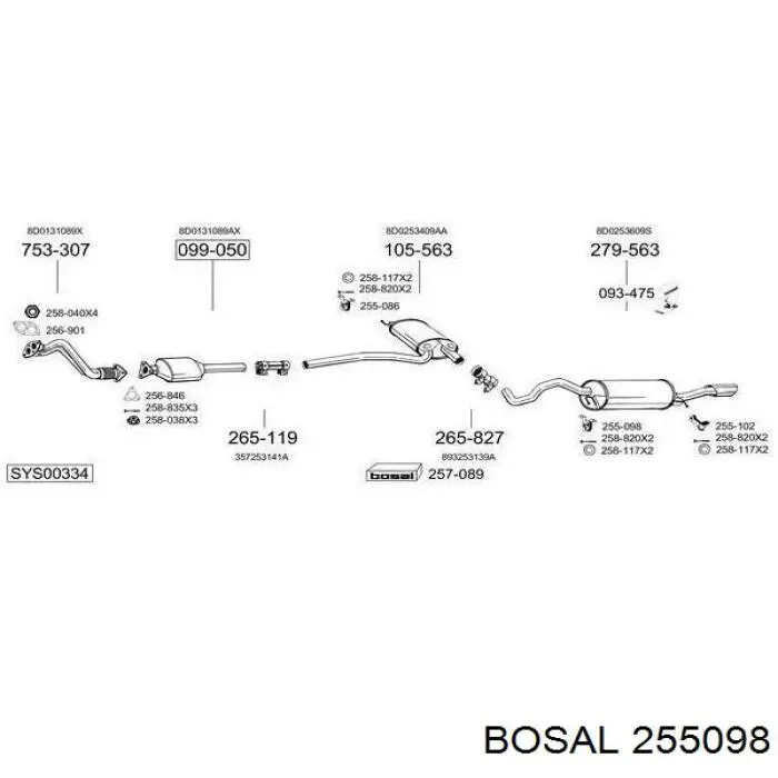 Compre 255098 Bosal Coxim de fixação do silenciador