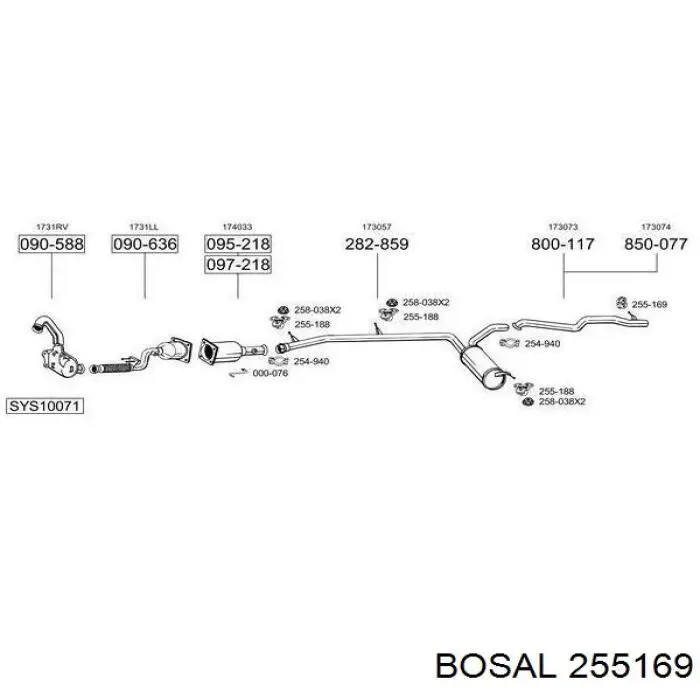 Compre 255169 Bosal Coxim de fixação do silenciador