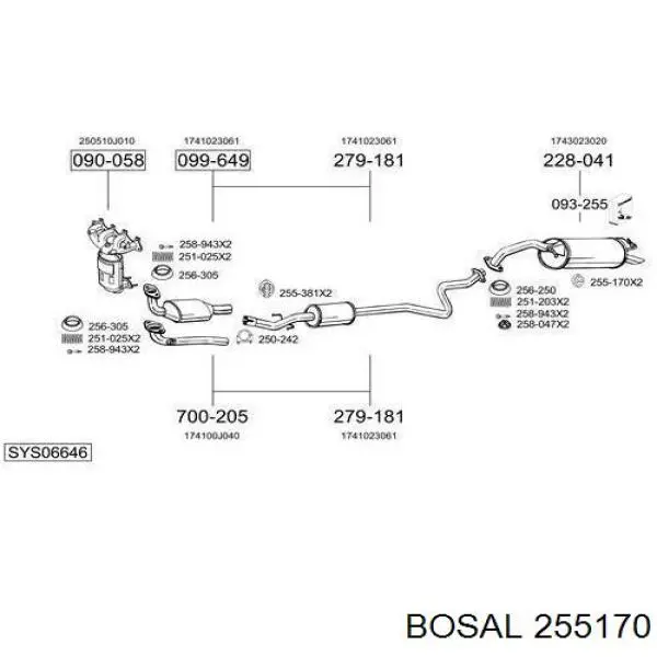 Compre 255170 Bosal Coxim de fixação do silenciador