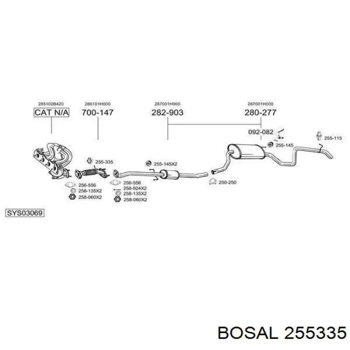Coxim de fixação do silenciador Bosal 255335 preço, a partir de 3,83 USD