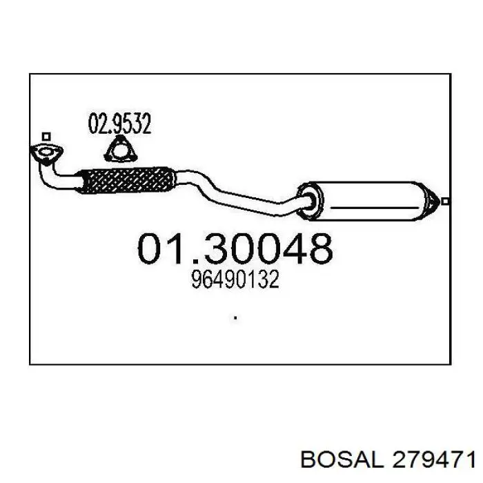 Silenciador, parte dianteira 850237 Bosal