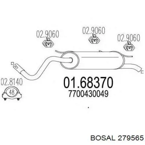 200101367R Renault (RVI) Silenciador, parte traseira