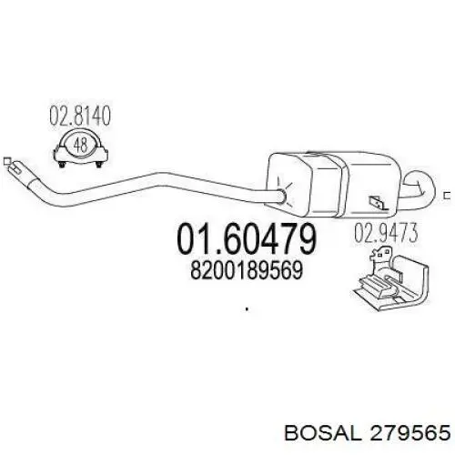 Compre 200101367R Renault (RVI) Silenciador, parte traseira