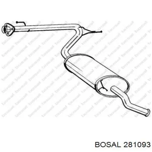 Silenciador, parte traseira Bosal 281093 preço, a partir de 110,97 USD