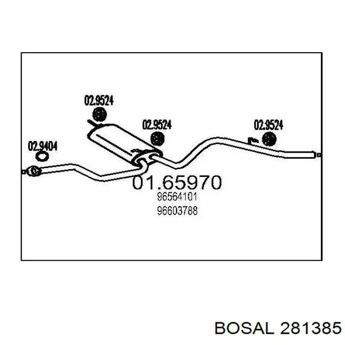 Silenciador, parte traseira Bosal 281385 preço, a partir de 113,21 USD